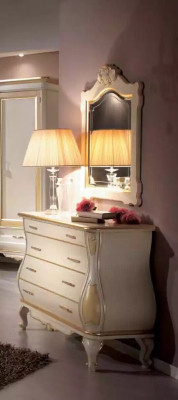 Kommode Luxe Spiegel Klassiek Wit Slaapkamermeubels Kasten Laden
