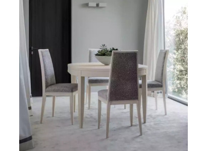 Eettafel set groep eetkamertafel set 4x stoelen hout 5-delig beige