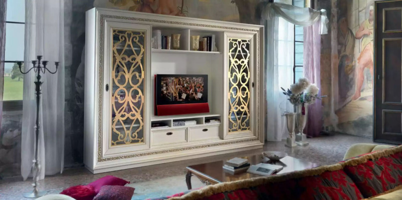 TV-meubel Massief hout Modern TV-kast Woonkamerwand Echt hout Nieuw