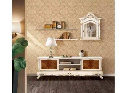 Wandmeubel planken woonkamer hout wit wandvitrine wandplanken Italië nieuw