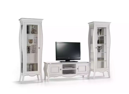 Woonkamer TV-meubel 2x vitrinekast Luxe woonkamer wit wandmeubel