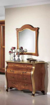 Slaapkamer meubel ladekast met spiegel Luxe klassieke meubel set 2-delig