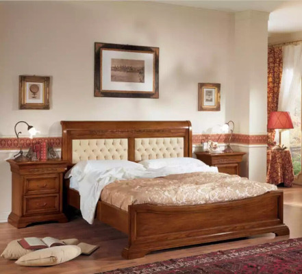 Slaapkamer Compleet Bed 2x Nachtkastjes Set Luxe Meubels 3-delig Bruin