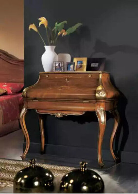 Ontwerp Luxe Bruine Console Tafel Slaapkamer Meubels Kaptafel Hout
