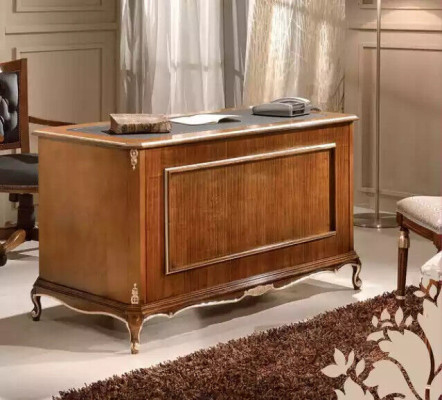 Elegante bruine houten bureaumeubel boekenkast set van 2 stuks.