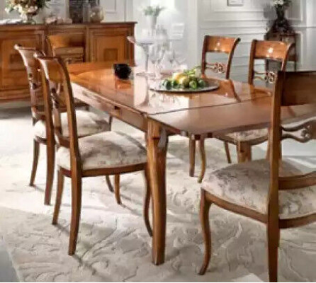 Eet set eettafel 4 x stoelen set klassieke eetgroep 5 delig. Tafels