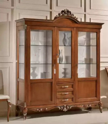 Vitrine houten kast Klassieke vitrines houten design woonkamer glas