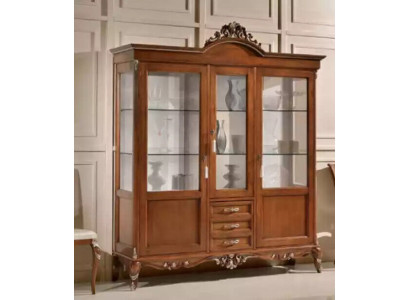 Vitrine houten kast Klassieke vitrines houten design woonkamer glas