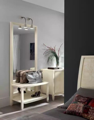Luxe volledige slaapkamerset beige bureau bed nachtkastje nieuw