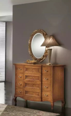 Slaapkamer commode met spiegel luxe modern meubelset 2-delig hout nieuw