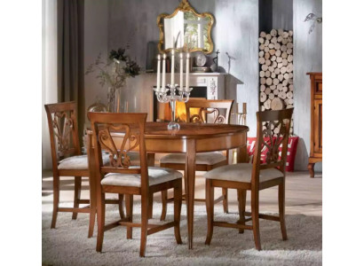 Compleet set eettafel 4x stoelen eetkamerset eetgroep houten tafel 5-delig EU