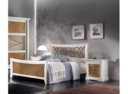 Slaapkamer meubels 3-delig set Bed Massief hout Nachtkastjes 2x Bedden Hout