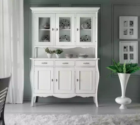 Ontwerp meubels Italiaanse witte vitrine hout luxueuze kasten klassiek