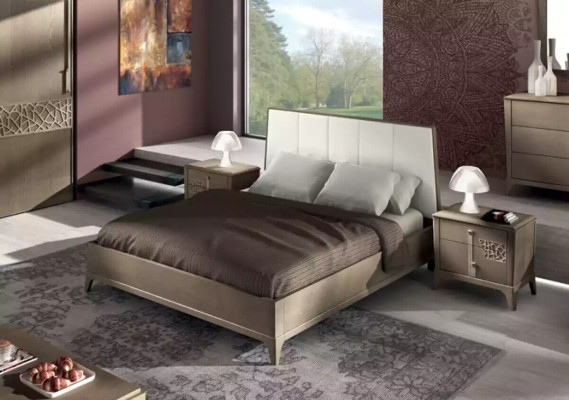 Ontwerp slaapkamersets Bed 2x nachtkastjes Klassieke luxemeubels