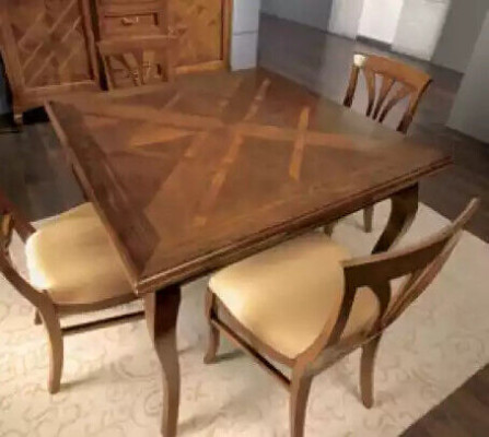 Eettafelgroep 4x stoelen eetset stoel set tafel 5-delig set Nieuw