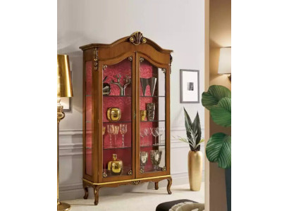 Vitrine Houten Meubel Glazen Kast Bruin Vitrines Woonkamer Dressoir Nieuw