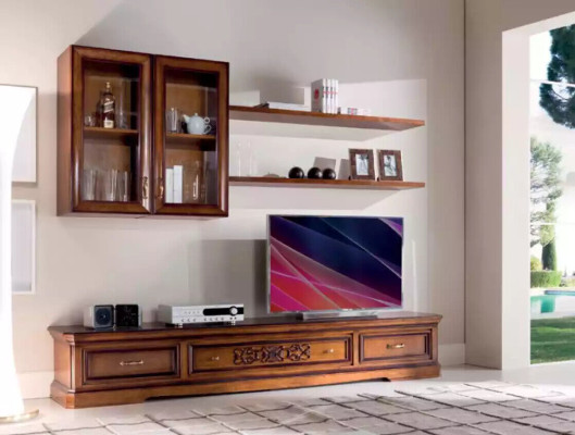 Woonkamer Moderne Stijl Woonwand 5-delige Set TV-meubel Vitrinekasten Rek Nieuw