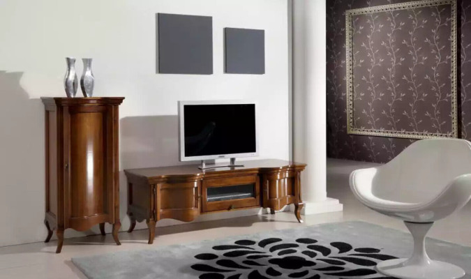 Wandmeubel Woonkamer Houten Kasten Klassieke Wand Italiaanse Stijl