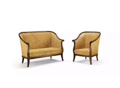 Bank Bank Bekleding Klassieke 2-zits fauteuil Geel Italiaanse stijl
