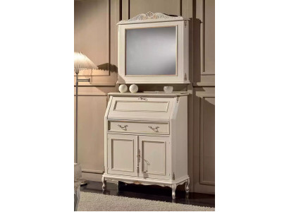 Witte commode met spiegel Klassieke stijl Meubelset 2-delig Dressoir Ladenkasten