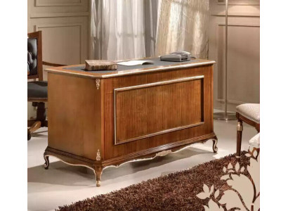 Schrijftafel bruin houten bureau tafel laden klassieke kantoormeubelen