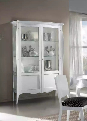 Vitrine Glazen Kast Wit Luxe Italiaanse Meubels Kasten Woonkamer