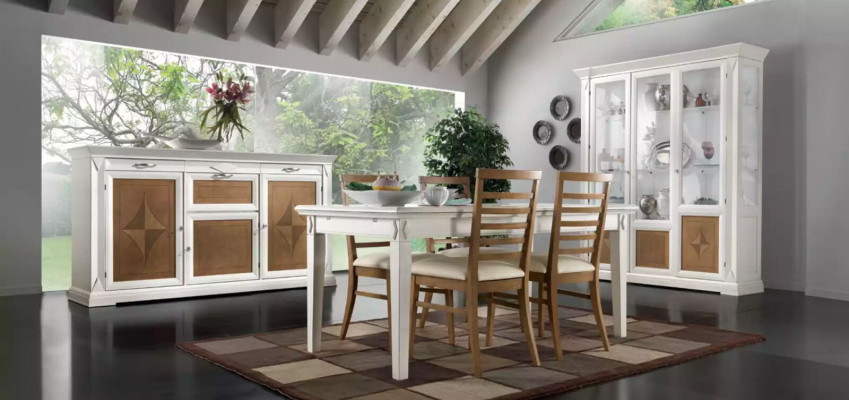 Eetkamer eettafel 4x stoelen set tafel groep 7-delig. Set Klassiek