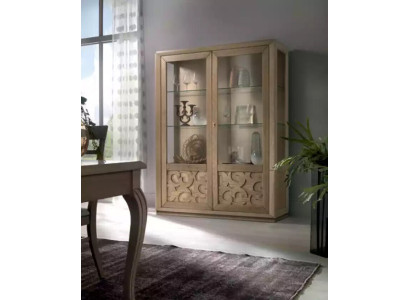Vitrine Hout Glazen Kast Bruin Vitrine Woonkamer Meubels Dressoir Nieuw