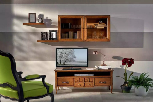 Groep woonwand RTV lowboard tv-standaard modern bruin woonkamerset