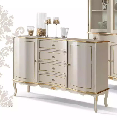 Ontwerp Klassiek wit dressoir met laden Woonkamer commode