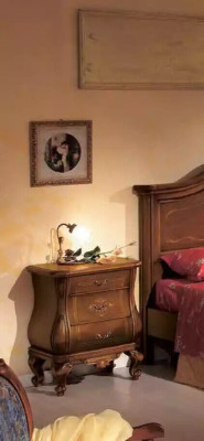 Luxe slaapkamerbijzettafel luxe nachtkastje art deco stijl houten hotel