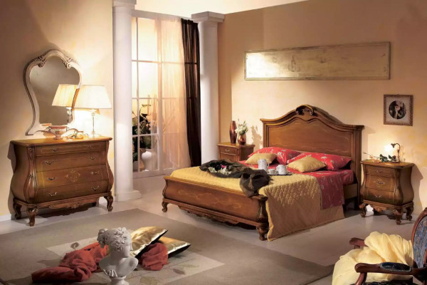 Luxe slaapkamerbijzettafel luxe nachtkastje art deco stijl houten hotel