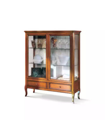 Vitrine Hout Vitrines Glas Kast Meubelen Massief hout Dressoir Woonkamer
