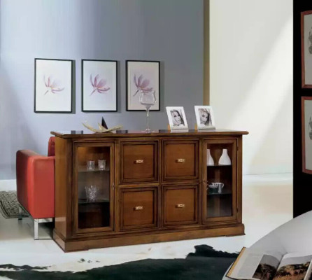 Woonkamer dressoir glazen kast vitrine eetkamer buffet houten meubels Woonkamer dressoir glazen kast vitrine eetkamer buffet houten meubelen