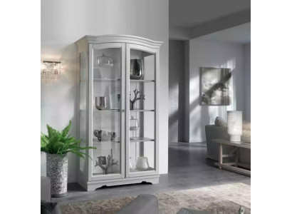 Vitrine kast massief hout dressoir vitrine massief woonkamer meubels hout