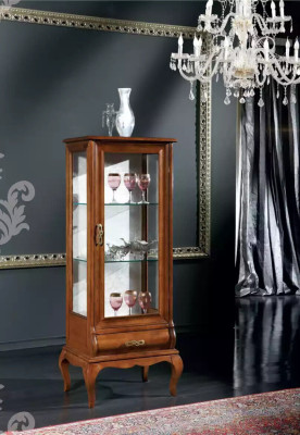 Houten meubels Glazen vitrinekasten Woonkamer Klassieke meubels Vitrinekast