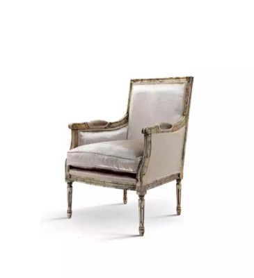 Fauteuil bank 1-zits bank ontwerper grijs textiel banken bekleding hout nieuw