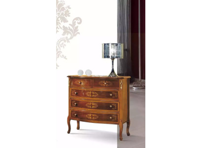 Ontwerper Klassieke houten ladekast 4 laden Bruin Woonkamermeubels