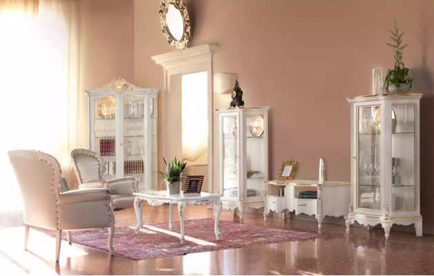 Klassieke witte salontafel houten meubels woonkamertafel weg