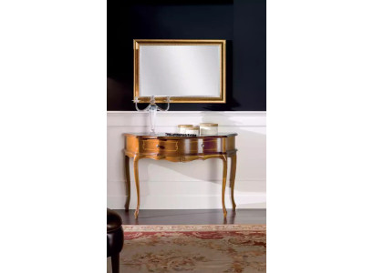 Luxe houten consoletafel in de slaapkamer Klassiek bruin lamp