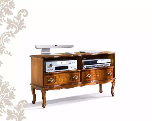 Klassieke tv-standaard RTV-kast met lades houten design nieuw.