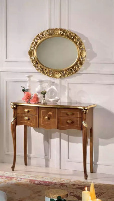 Klassieke console tafel Bruine houten tafel Woonkamer design meubels