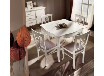 Luxe eettafel hout vierkant eetkamertafel wit meubels tafels nieuw