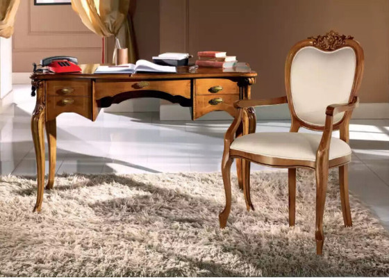 Klassieke luxe gestoffeerde stoel houten meubels eetkamer stoel meubels nieuw