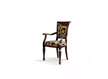 Stoel Bruin Design Woonkamer Eetkamer Hout Bekleed met Armleuning Nieuw