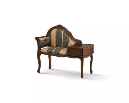 Klassieke bank bruin zitbank luxe zitmeubel stof textiel nieuw zitplaats