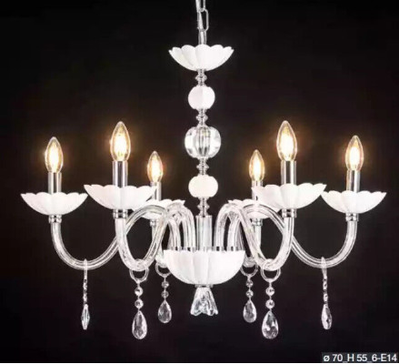 Kristallen kroonluchter plafondlamp Zeus Witte plafondlamp licht