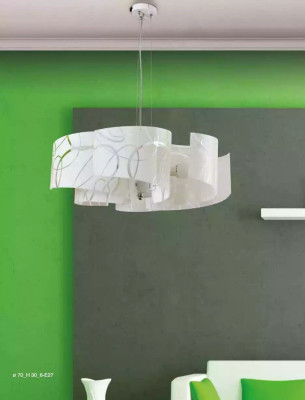Stijlvolle kroonluchter Moderne witte hanglamp Met 6 lampen