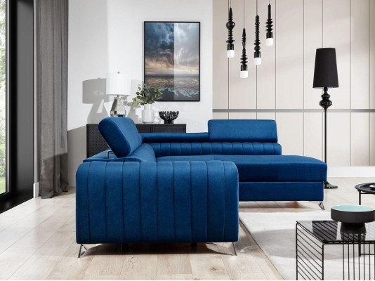 Bank met opbergdoos en slaapfunctie Hoekbank Stoffen Bankstel Textiel Bankstellen Nieuw