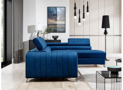 Bank met opbergdoos en slaapfunctie Hoekbank Stoffen Bankstel Textiel Bankstellen Nieuw